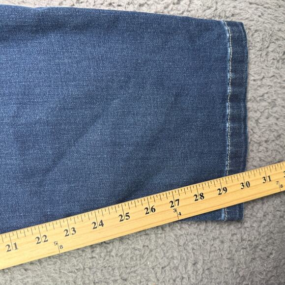 Mugsy Kinzies Jeans Mens 42x30 Blue Medium Wash Stretch Denim Straight FLX4NKZ - Picture 8 of 10